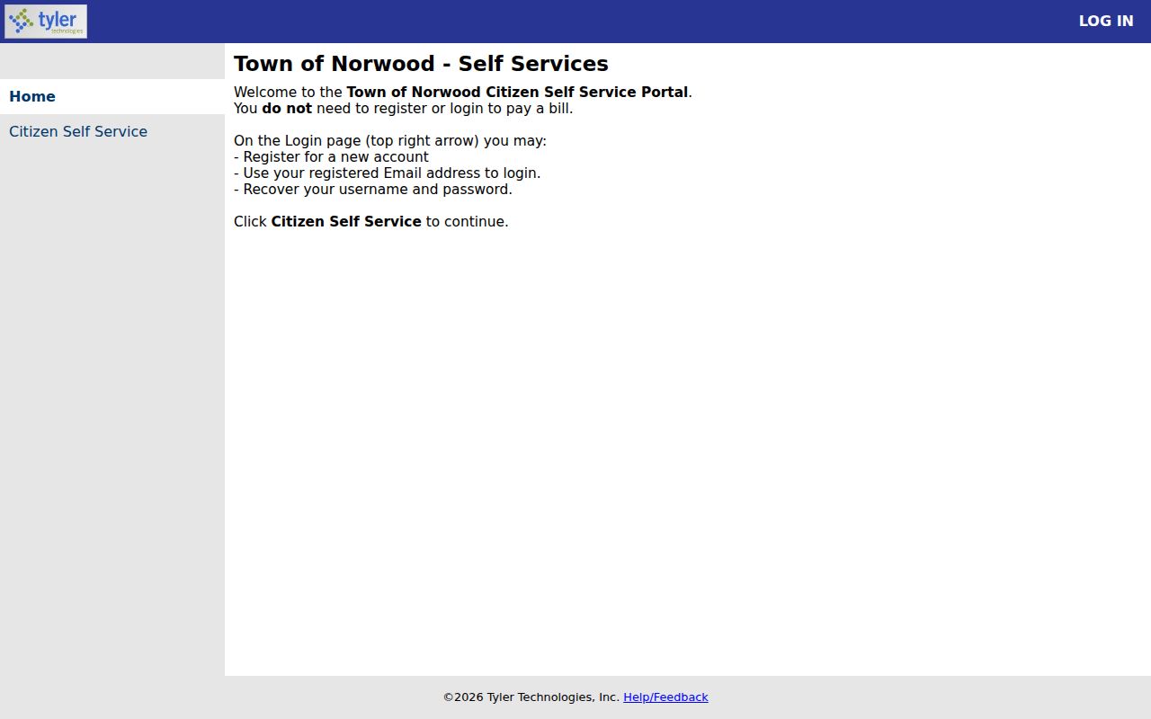 Norwood neighbors research with Norwood municipal bill self-service
