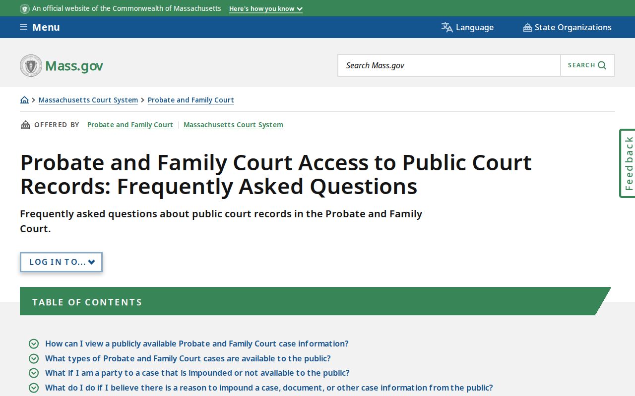 Norwood resident lookup through Massachusetts probate public records