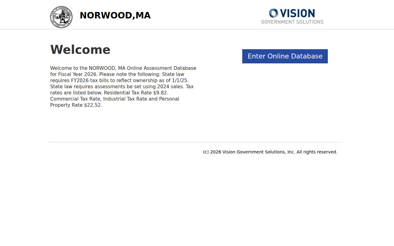 Norwood ZIP directory assessor search